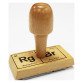 Sello personalizado manual de caucho 60 x 30 mm de madera 3 líneas 