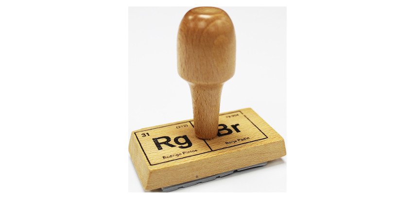 Sello personalizado manual de caucho 70 x 40 mm de madera 4 líneas 