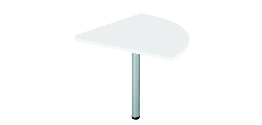 Angle de liaison 90° plateau blanc pied tube réglable en hauteur 90 ° Essens