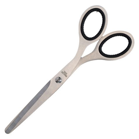 Ambidextrous round-tipped metal scissors 17 cm