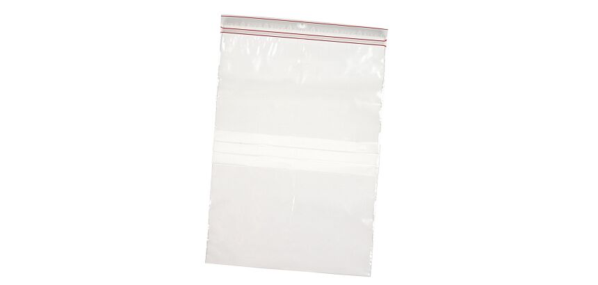 Sachet transparent Minigrip à fermeture Zip avec bande d'écriture 230 x 320 mm - Carton de 1000
