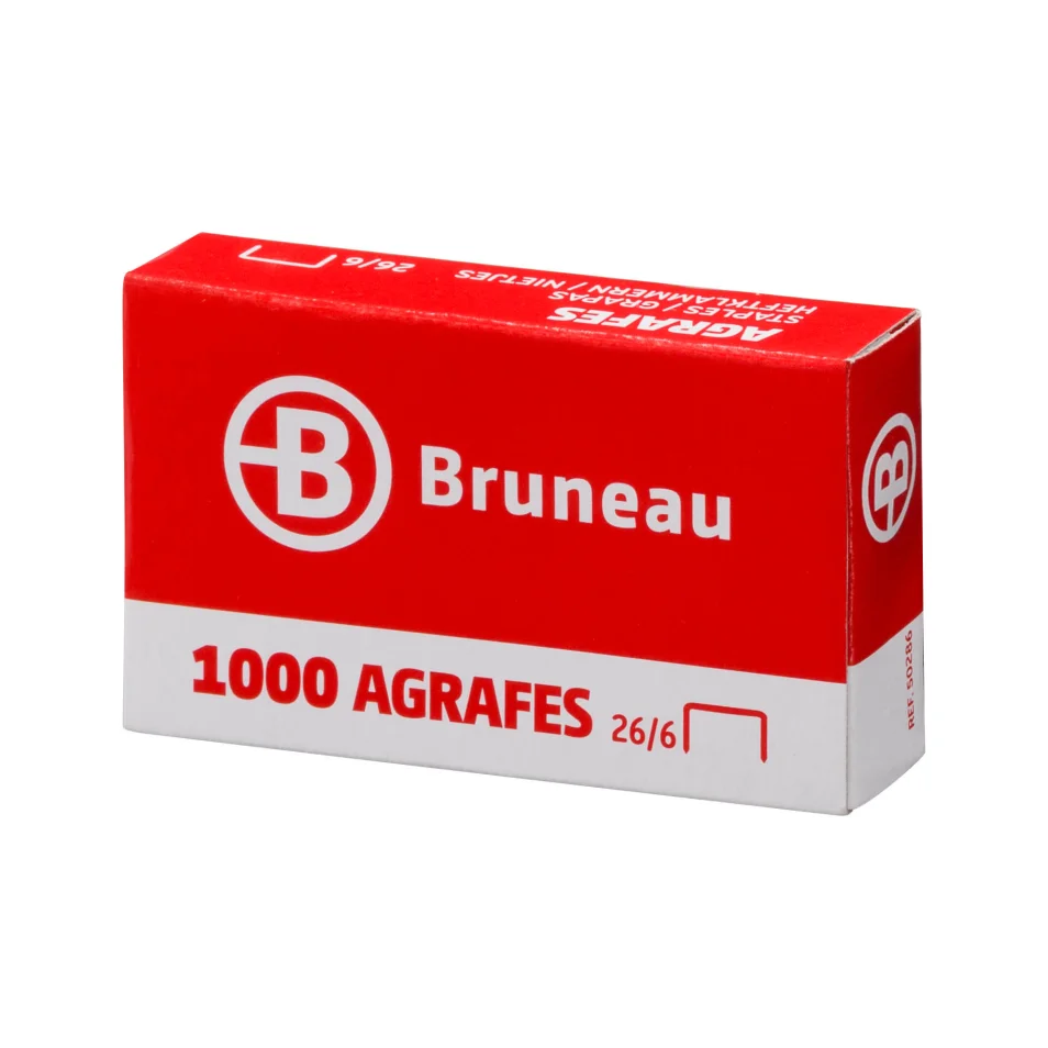 Agrafe Bruneau 26/6 galvanisée - Boîte de 1000 sur
