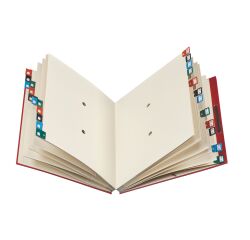Carpeta clasificadora de pestañas metálicas Extendos, 24 divisiones burdeos