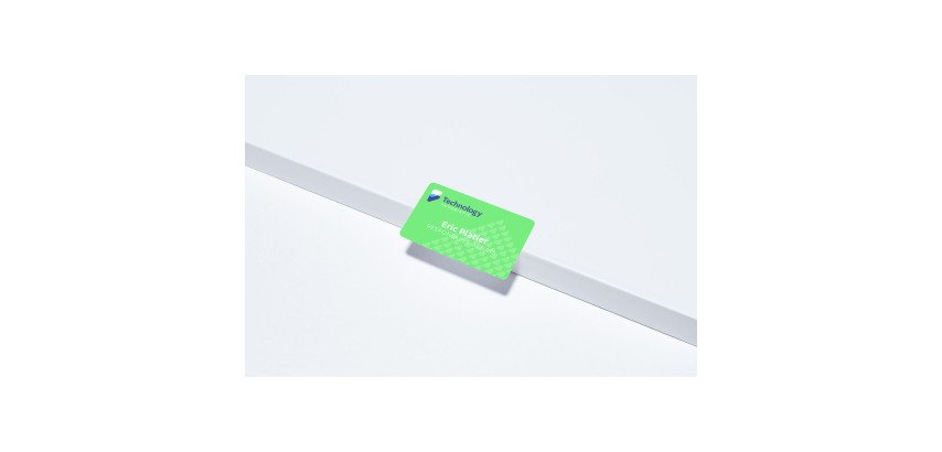 Namensschild Laser Avery selbstklebend weiß mit blauem Rahmen 50 x 80 mm - Schachtel von 200