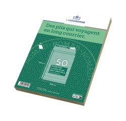 Expandable 3 cm brown kraft envelope reinforced 260 x 330 mm La Couronne 130 g without window - Pack of 25
