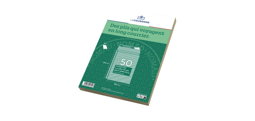 Pochette à soufflets kraft brun armé La Couronne A4 130 gr - Paquet de 25