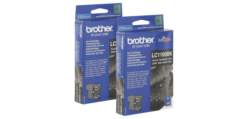 Pack met 2 cartridges Brother LC1100 zwart