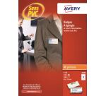 Badge Avery à épingle 40 x 75 mm - Boîte de 100