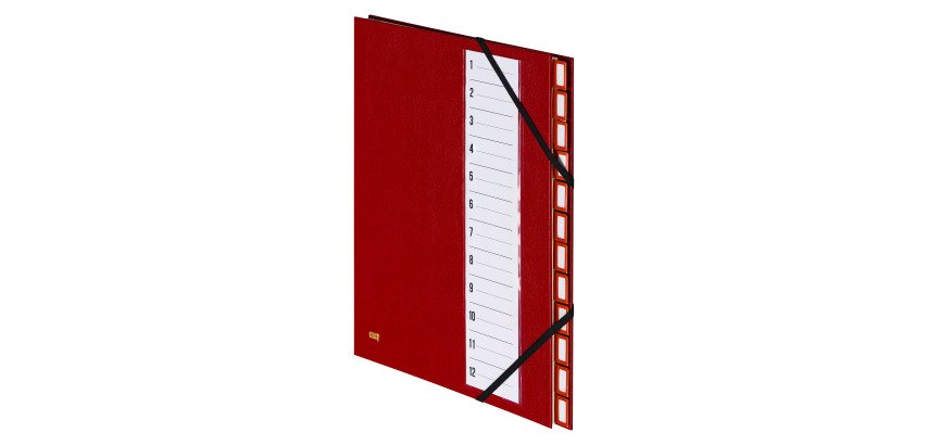 Trieur luxe onglets métal Extendos 12 divisions bordeaux
