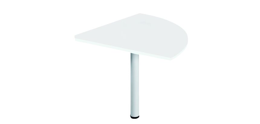 Angle de liaison 90° plateau blanc pied tube Essens