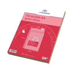 La Couronne - Pochette à soufflets 3 cm kraft brun armé 229 x 324 mm 130 g sans fenêtre - Paquet de 25