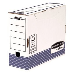 Filing boxes with back of 15 cm white and blue