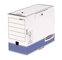 Archiefdoos Bankers Box van Fellowes - Rug van 15 cm - wit en blauw
