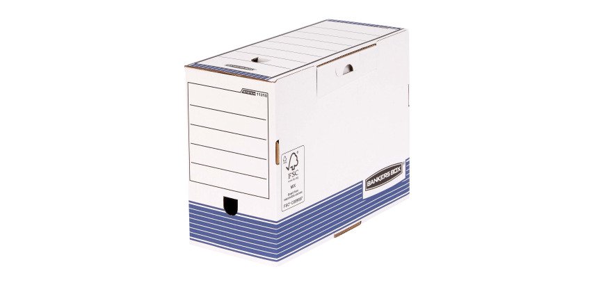 Automatic cardboard storage box Bankers Box by Fellowes - 15 cm spine - Blue