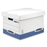 Caisse archives carton standard automatique Bankers box by Fellowes - H 29,5 x L 40,1 x P 33,5 cm - Montage facile - Bleue