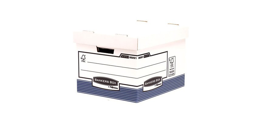 Caisse archives carton Bankers Box by Fellowes H 29,5 x L 40,1 x P 33,5 cm standard bleue