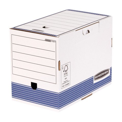 Caja de archivo cartón reciclado Bankers Box by Fellowes A4+ lomo 20 cm azul
