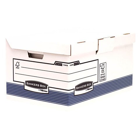 Contenedor de archivo para A4 cartón reciclado Bankers Box by Fellowes Flip top maxi azul