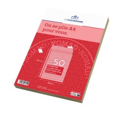 Bolsa con fuelle 5 cm kraft marrón reforzado 229 x 324 mm La Couronne 130 g sin ventana - Paquete de 50