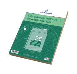 La Couronne - Pochette à soufflets 3 cm kraft brun armé 260 x 330 mm 130 g sans fenêtre - Paquet de 25