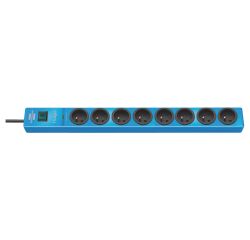 Regleta protectora 8 tomas - 2 m - azul