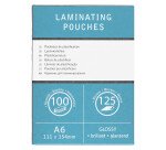 Boîte 100 pochettes transparentes pour la plastification - A6 125 µm