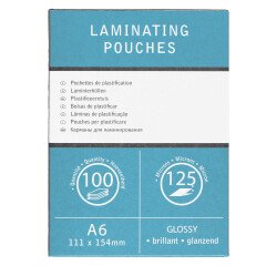 Boîte 100 pochettes transparentes pour la plastification - A6 125 µm