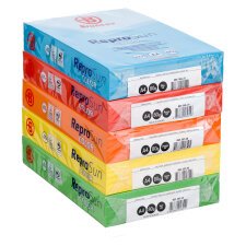 Papier A4 couleur 80 g Bruneau Reprosun couleurs vives. Carton de 5 ramettes de 500 feuilles