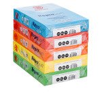 Papier A4 couleur 80 g Bruneau Reprosun couleurs vives. Carton de 5 ramettes de 500 feuilles