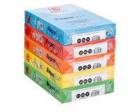 Papier kleur A4 80 g Bruneau Reprosun levendige kleuren - Doos met 5 riemen van 500 vellen