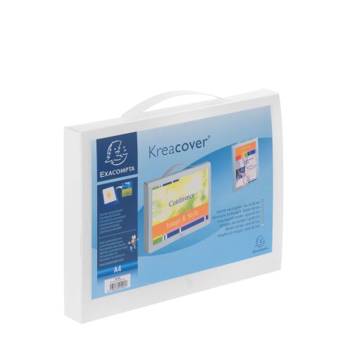Maletín de plástico personalizable Exacompta Kreacover® lomo 4 cm blanco