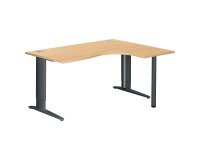 Bureau compact Excellens Métal Plus piètement L fixe ou réglable au montage