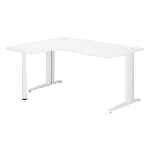 Mesa compacta Excellens An 160 cmPatas Fijas Metal Plus ala izquierda Blanco / Blanco