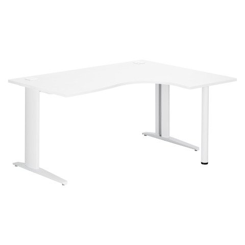 Mesa compacta Excellens An 160 cm Patas Fijas Metal Plus ala derecha Blanco / Blanco