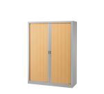Armoire haute métal monobloc corps aluminium H 160 x L 120 cm à rideaux non feu