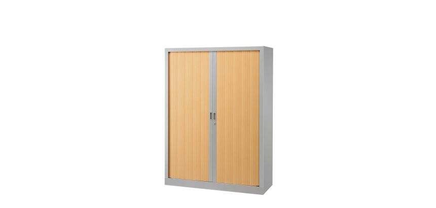 Armoire haute métal monobloc corps aluminium H 160 x L 120 cm à rideaux non feu