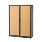 Armoire haute métal monobloc corps antracite H 160 x L 120 cm à rideaux non feu