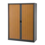 Armoire haute métal monobloc corps antracite H 160 x L 120 cm à rideaux non feu