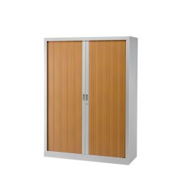 Armoire haute métal monobloc corps aluminium H 160 x L 120 cm à rideaux non feu
