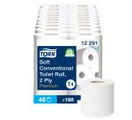 Papier toilette double épaisseur Tork Premium gaufré - Carton 48 rouleaux 198 feuilles