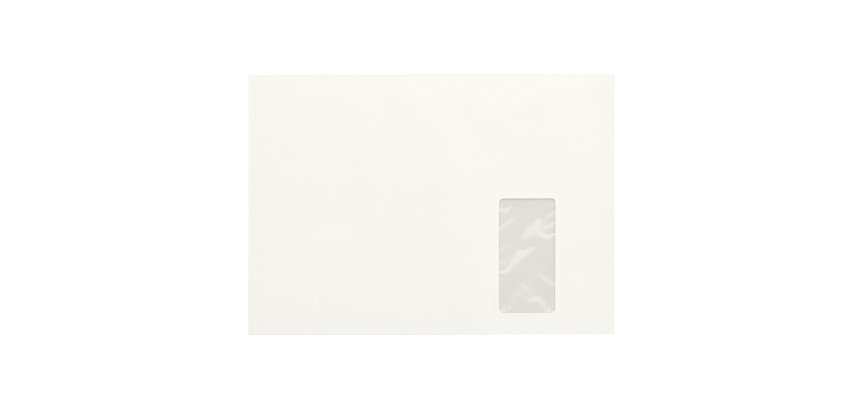Enveloppe recyclée 229 x 324 mm Bruneau 90 g avec fenêtre 50 x 100 mm blanche - Boîte de 500