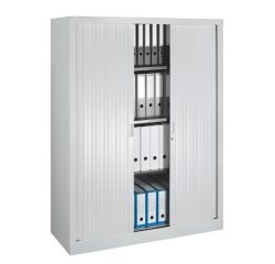 Armoire haute métal monobloc corps tôle acier H160 x L 120 cm à rideaux non feu