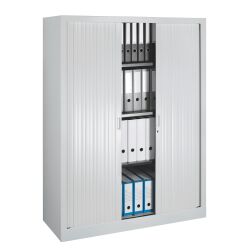 Armoire haute métal monobloc corps tôle acier H160 x L 120 cm à rideaux non feu