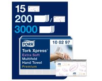 Handdoekjes gewikkeld geplooid Tork Premium Extra Zacht - Doos van 2100