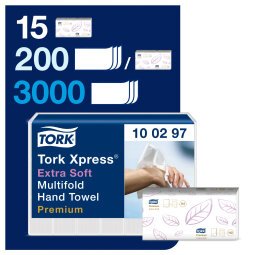 Handtüchern gewickelt gefaltet Tork Premium extra weich - Box von 2100