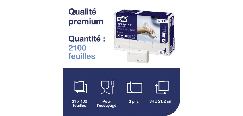 Handtüchern gewickelt gefaltet Tork Premium extra weich - Box von 2100