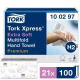 Tork Hand Towels M-fold White 2 Ply 100297 Pack of 21 of 100 Sheets