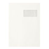 Enveloppe witte kraft gerecycleerd 229 x 324 mm Bruneau 90 g met venster 50 x 100 mm - Doos van 250