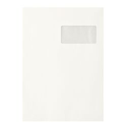 Enveloppe witte kraft gerecycleerd 229 x 324 mm Bruneau 90 g met venster 50 x 100 mm - Doos van 250