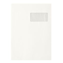 Pochette kraft blanc recyclé 229 x 324 mm Bruneau 90 g avec fenêtre 50 x 100 mm - Boîte de 250